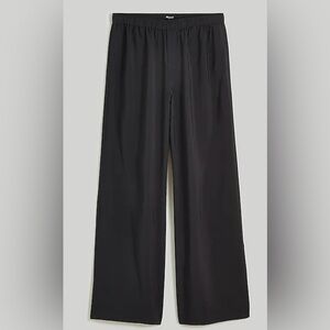 NWT Madewell Petite Pull On Black Wide Leg Pants Large